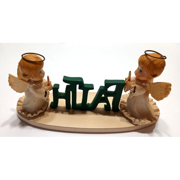 Vintage Morehead Holly Babes Angels With Candles Faith Christmas 4 Inches Tall - Picture 3 of 8